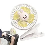 Stroller Fan with Clip | Electric Clip On Fan for Sleeping - Low Noise Cooling Supplies for Bedsides, Car Seats, Student Beds, Cribs