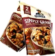 Quaker Simply Granola (Oats, Honey, Raisins & Almonds) 2 x 34.5 oz EXP 07/2025