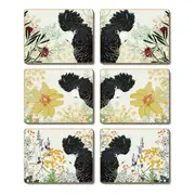 Country Kitchen Cheeky Cockatoo Cinnamon Cork Backed Placemats Set 6