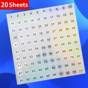 Number Stickers, 1-100 Round Number Labels Reflective Sticker, 20 Sheets