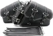 Motorcycle Luggage Bag Universal Motorcycle Left/Right Side Luxury Black Storage Tool Pouch Saddle Bag Crocodile Pattern Plastic Buckle Luggage Bag Motorcycle Luggage Helmets Bag (Color : Model 1)