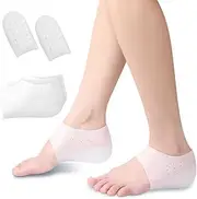 [Heeke] Invisible Height Increased Insoles Upgraded - Rubber Soft Height Increase Gel Sleeves, Unisex Invisible Inner Heightening Insole, Invisible Comfortable Heel Protectors for Women Men (White, 4.5cm)