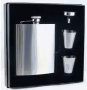 Personalized Set 8oz Stainless Steel Flask, Funnel and Shot Glass Groomsman Gift