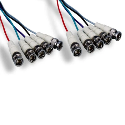 6' 5-BNC Component Male to Male Video Cable 28AWG RGBHV CCTV Camera DVD Hi-Def