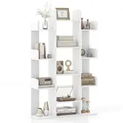Giantex 13-Cube Bookshelf Open Display Shelf Home Office Storage Unit Organiser Corner Bookcase White