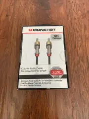 Brand New Sealed!Monster 6FT Mini to RCA Audio Cable Phone Tablet Speaker