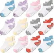 [CozyWay] Baby Non Slip Socks Toddler Socks With Grips Ankle for Infants Kids Little Girls Boys