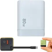 3 in 1 Charge Scalable 80w Max Fast Charger Module with Type-C Cable and 2 USB Ports (White)