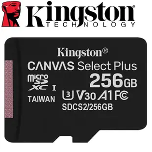 【Kingston 金士頓】256GB 100MB/s microSDXC UHS-I U3 A1 V30 記憶卡(SDCS2/256GB 平輸)