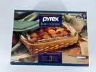NEW 1998 Pyrex Corning 3 pc Bake and Serve Set Baking Dish 7 x 11 + Lid + Basket