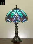 Free Postage JT Tiffany Stained Glass Victorian Style Bedside Table Lamp