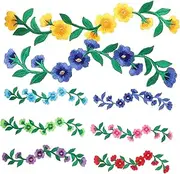 Veemoon 8pcs Flower Appliques Embroidered Patches for DIY Clothing Decoration Peony Embellishments for Bags Hats Jeans and Repair Projects Versatile Floral Designs Bright Colors