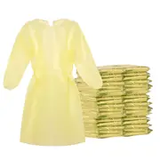 Disposable Isolation Gown - 20 GSM SMS with Elastic Cuff - 50 Gowns (Yellow)