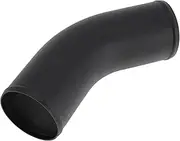 X AUTOHAUX 4" OD 45 Degree Bend 6064 Aluminum Alloy Tube Intercooler Pipe Surface Blasting Air Intake Connection Hose W/Double Bead Roll 5.9" Length Black