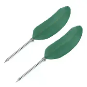 21cm/8" Feather Ballpoint Pen 2Pcs Ink Vintage Quill Pen Refined Green