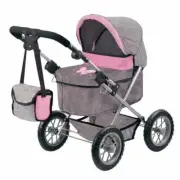 Bayer Trendy Doll Pram/Stroller Kids/Children Toy 3y+ for 46cm Doll Grey/Pink