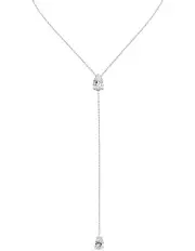 [SALLY SKOUFIS] Pure Lariat Diamond Necklace in Silver