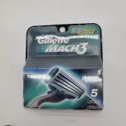 Gillette Mach 3 Razor Blade Cartridges 5 Pack New