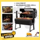 Spit Roaster Rotisserie Grill Kit with Motor 2-in-1 BBQ and Grill Charcoal Smoke