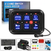Blue 12V 60A 6 Gang Dimmable Switch Panel For Jeep Truck SUV ATV UTV Boat Marine (for: Jeep)