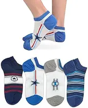 [LEON D'ORO] 4 Pairs Kids Cotton Socks Scotland Yarn Lightweight Breathable Made in Italy