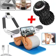 Abdominal Wheel with Vibrating Massager Roller Set Home Gym Exercise Relaxation