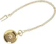 [Generic] Mechanical Pocket Watch, Vintage Skeleton Steampunk Hand Winding Pocket Watch Manual Wind Pocketwatch with Luminous Case and Chain for Men Women