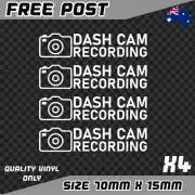 Dash Cam X4 Sticker Decal Vinyl Car Window Camera Recording Dashcam Warning GPS