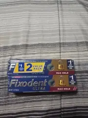 New Fixodent Ultra Max Hold Secure Denture Adhesive 2.2oz ea. (2 Pack) Free Ship