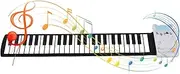 49 Key Roll Up Keyboard Piano, Portable Rechargeable Electronic Hand Roll Piano, 8 Tones Portable Foldable Silicone Piano Keyboard with Speaker for Beginners