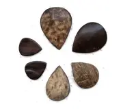 6 Sarod Jawa Pick Plectrum Set Traditional Crafted High Grade Coconut Shell