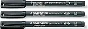 Staedtler Lumocolor Black Medium Permanent Marker Pens Pack of 3 Waterproof Smudge Resistant Quick Dry CD DVD OHP
