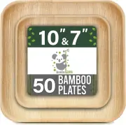 Palm Leaf Plates Bamboo Paper Plates Disposable 10 Inch & 7 Inch Bulk Party Pack