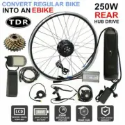 TDR 36V 250W 26'' REAR HUB EBIKE KIT 7 SPEED CASSETTE 10AH LITHIUM BATTERY LCD