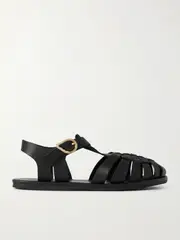 [Ancient Greek Sandals] Ancient Greek Sandals - Karina Woven Leather Sandals - Black - IT41 IT 41 Black