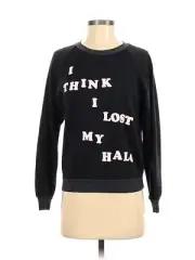 WILDFOX Black Pale Pink "I Think I Lost My Halo" Sweatshirt Athleisure - S