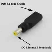 100x USB 3.1 Type C Female to 5.5 x 2.5mm Male DC Power Charge Adapter Connector