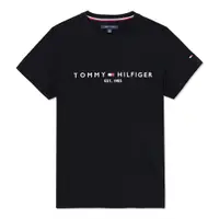 在飛比找PChome24h購物優惠-TOMMY 熱銷刺繡1985文字Logo圖案短袖T恤-黑色
