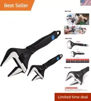 Durable Chrome Vanadium Stubby Adjustable Wrench Set with Kitbag Storage