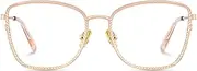 [Zeelool] Square Glasses Frames for Women, Thin Metal Eyeglasses Eyewear Frame with Clear Lens & Metal Hinges ZJGM630283