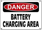 Danger Sign - Battery Charging Area - 10"x14" Aluminum OSHA Sign