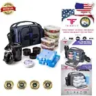 All-in-One Insulated Lunch Box with 6 Portion Containers & Accessories - Purple