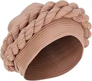 [Hiliby] Youth Hat Hat Women Wrap Turban Head Hair Scarf Bonnet Cap Muslim Cover Baseball Caps M3 Hat Khaki