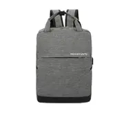 Multi-Function Terylene Portable Casual Double Shoulders Bag with USB Charging Hole (Gray)