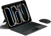 Jarttarn Removable Keyboard Case Compatible with iPad Pro 13 Inch 2024 (M4, 7th Gen) Tablet Magic Bluetooth Keyboard Holster with Mouse for iPad Pro 13 Inch
