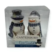 Snowman & Lady First Snowfall Salt & Pepper Shaker Set Indoor Home Decor