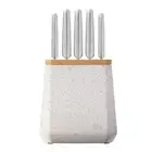 Furi Pro Stone Knife Block Set Black and White Terrazzo | 6 Piece