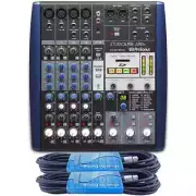 PreSonus StudioLive AR8C 8-Channel Recording Mixer with 2 x 15ft XLR Cables NEW