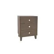 Bedside Table MDF & Veneer Board with 3 Storage Drawers Night Stand