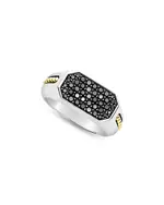 Lagos Men's 18K Yellow Gold & Sterling Silver Anthem Black Diamond Cluster Ring